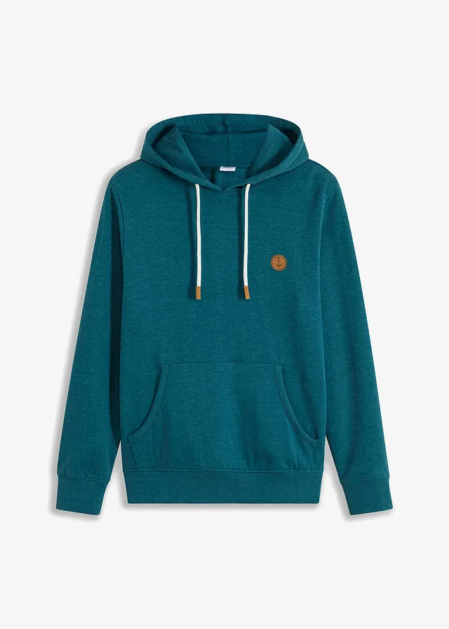 Sweat à capuche, Couleur: vert foncé chiné