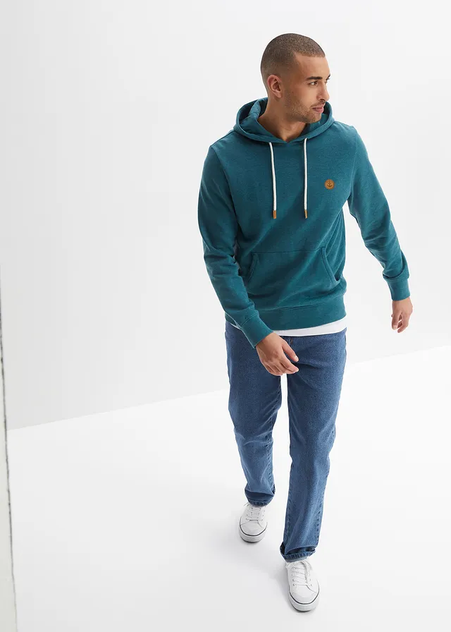 Sweat à capuche, Couleur: vert foncé chiné