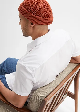 Cămașă slim fit, stretch, cu mânecă scurtă • alb • magazin bonprix