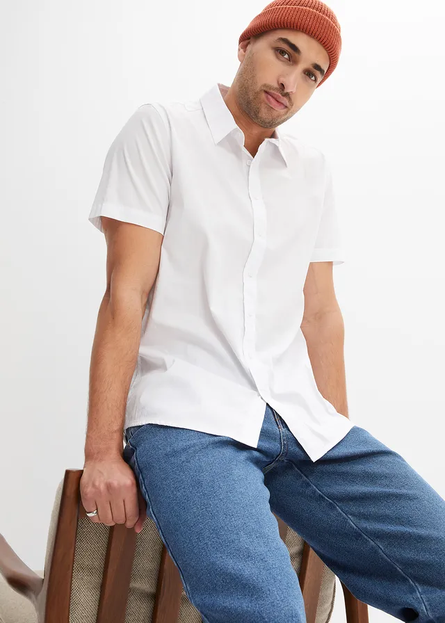 Chemise manches courtes extensible, slim