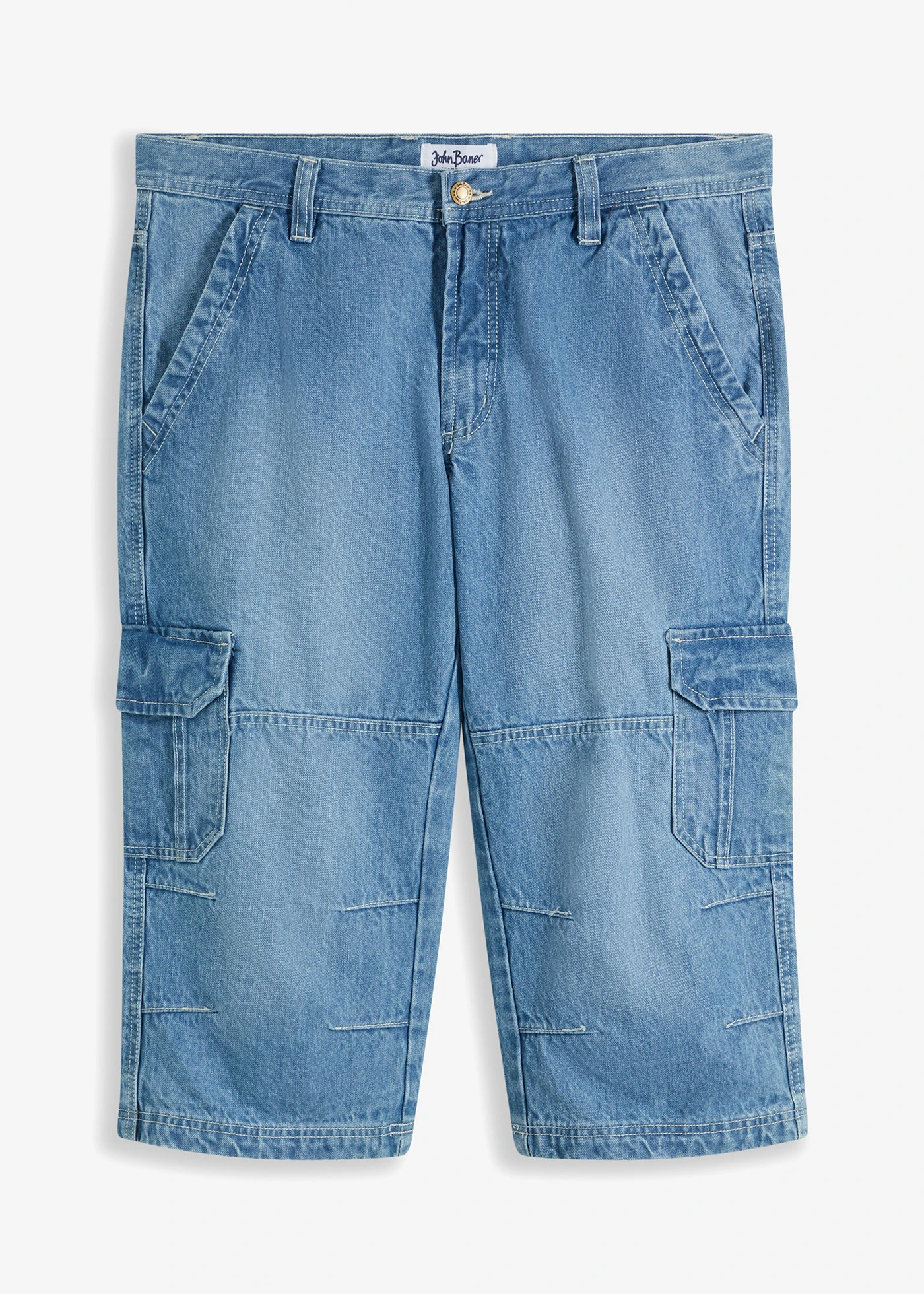 Regular fit 3/4 cargo jeans, straight • lichtblauw denim • bonprix online shop