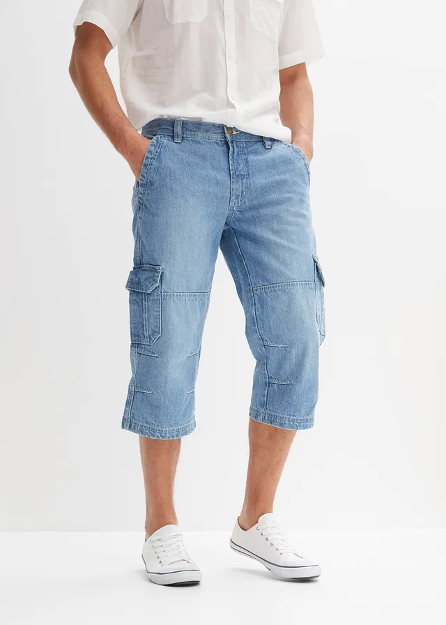 Regular fit 3/4 cargo jeans, straight • lichtblauw denim • product-page.page-title-suffix