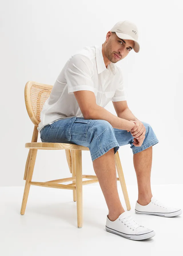 3/4 cargo džíny Regular Fit, Straight • světle modrý denim • bonprix obchod