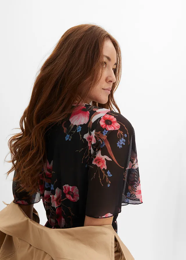 Mesh mini jurk • zwart gebloemd • product-page.page-title-suffix
