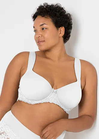 Soutien-gorge à coques et bretelles rembourrées, Couleur: blanc