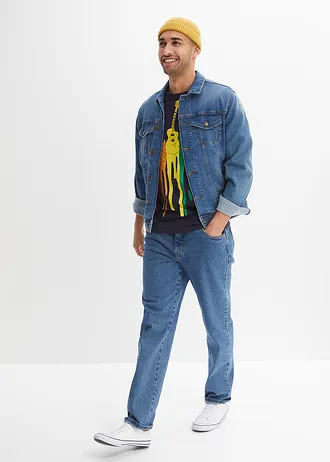 Póló tiszta pamutból, Slim Fit • sötétkék/mintás • bonprix áruház