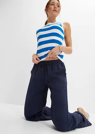 Nadrág zsinórbehúzóval • sötétkék • bonprix áruház
