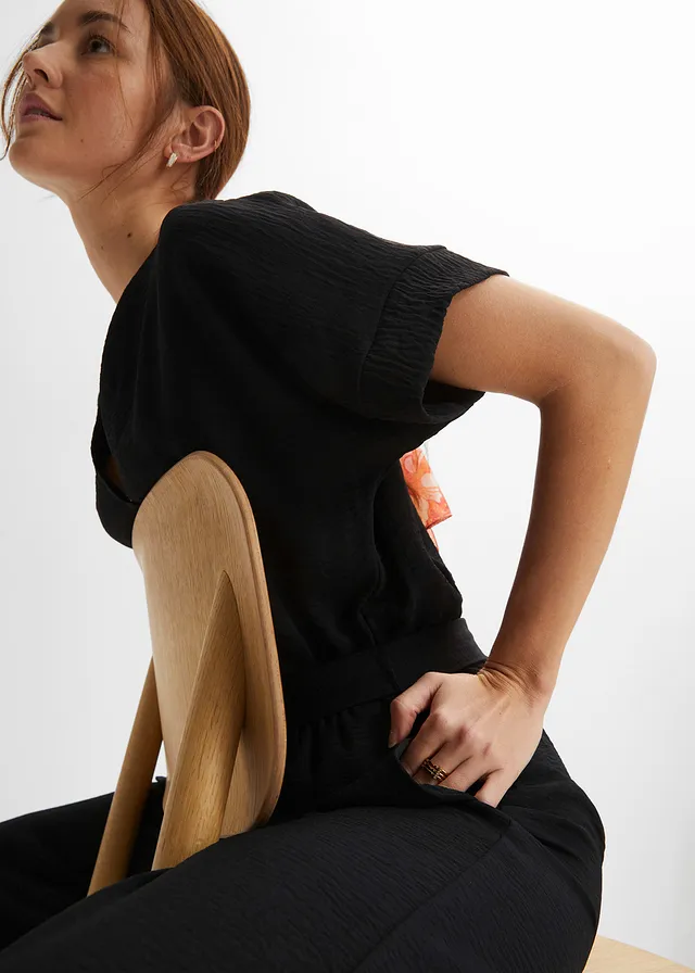 Jumpsuit, korte mouw • zwart • product-page.page-title-suffix