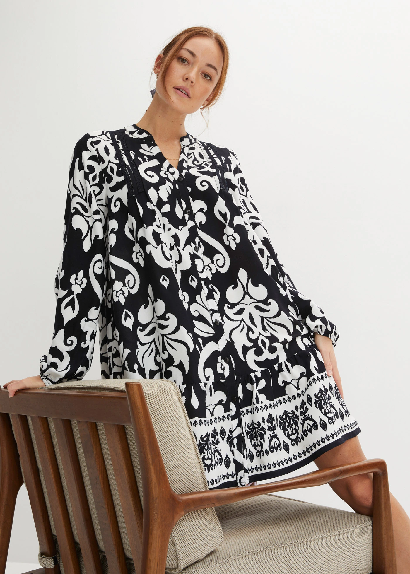 Robe-tunique • noir/blanc • Boutique bonprix