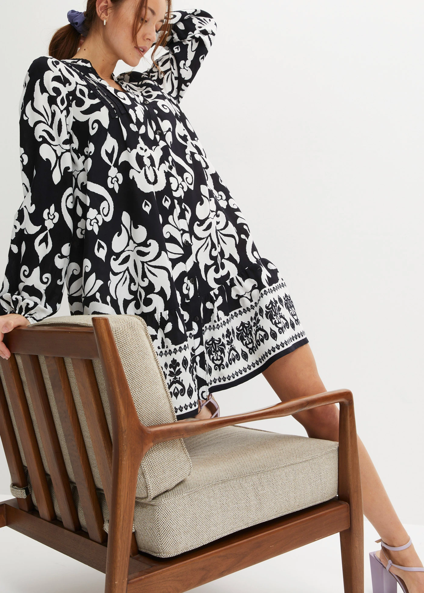 Robe-tunique • noir/blanc • Boutique bonprix