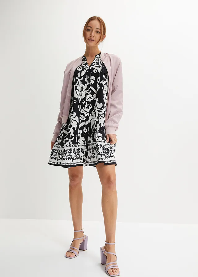 Robe-tunique en viscose fluide • noir / blanc • product-page.page-title-suffix