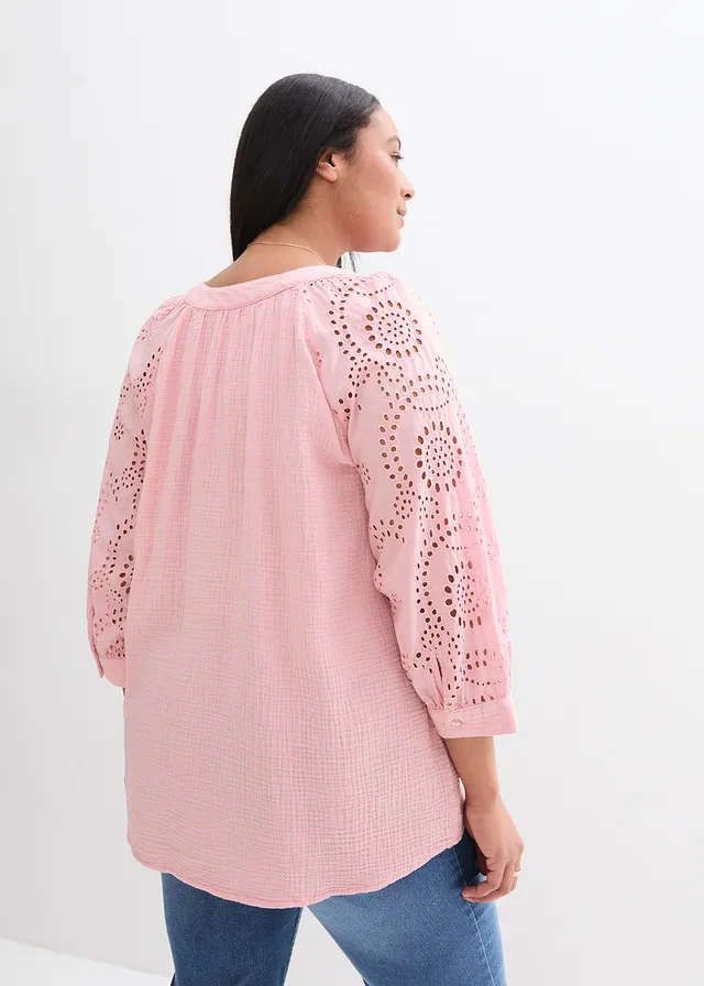 Tunique aérienne en gaze de coton, Couleur: rose thé
