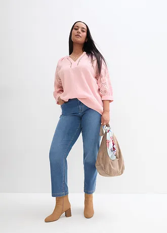 Tuniek van luchtige mousseline, Kleur: theeroze