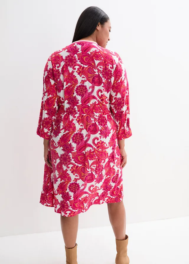 Robe-chemise en viscose fluide, Couleur: pink lady