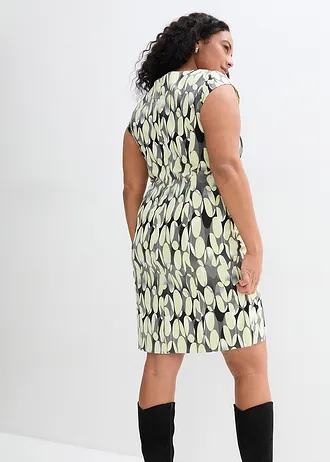 Gedessineerde kokerjurk, Kleur: lichtlimoen gedessineerd