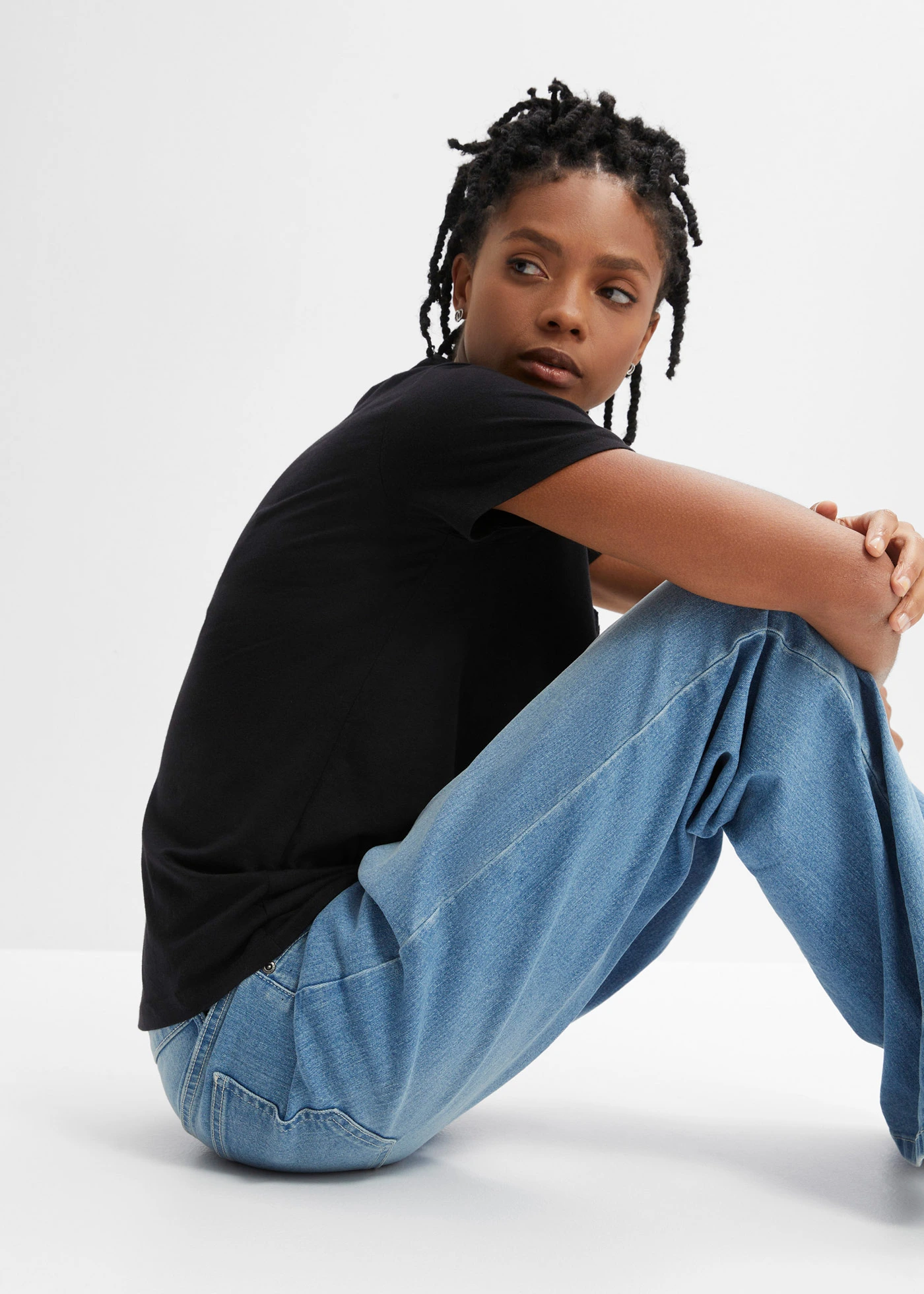 Tričko s knoflíkovou lištou • černá • bonprix obchod