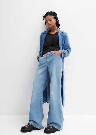 T-shirt met knoopsluiting, Kleur: zwart