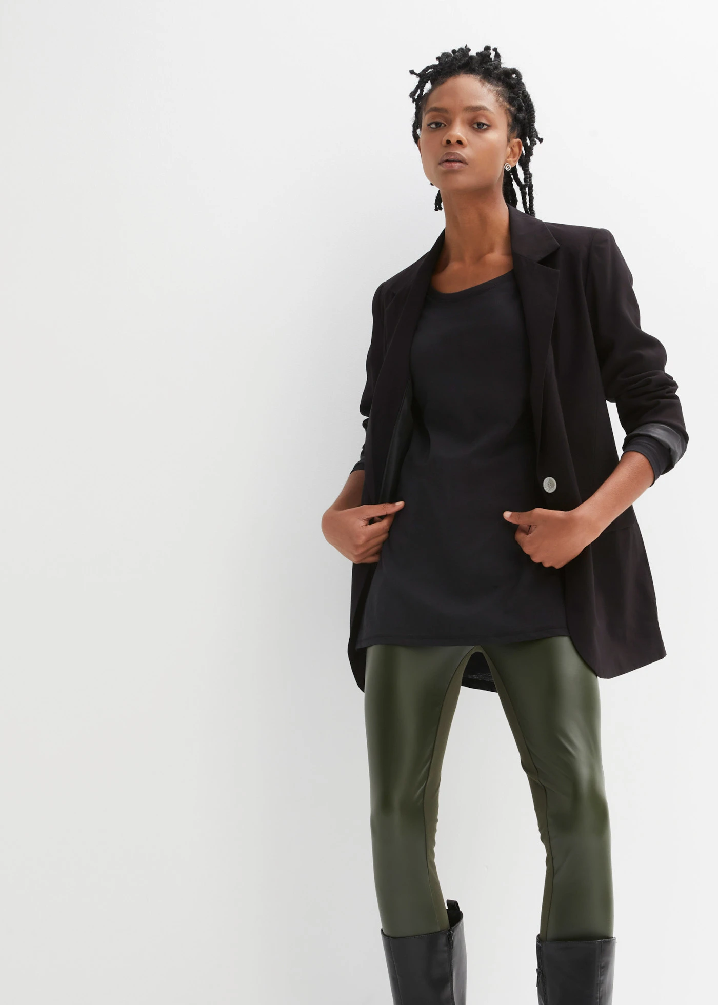 Bluză cu mâneci lungi din jerse • negru • magazin bonprix