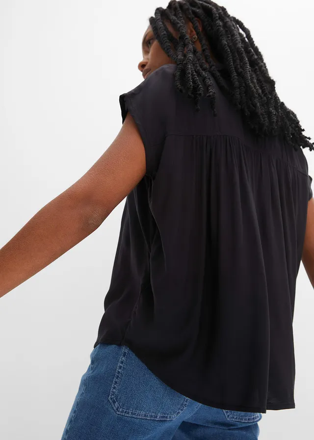 Blouse manches courtes oversized • noir • product-page.page-title-suffix