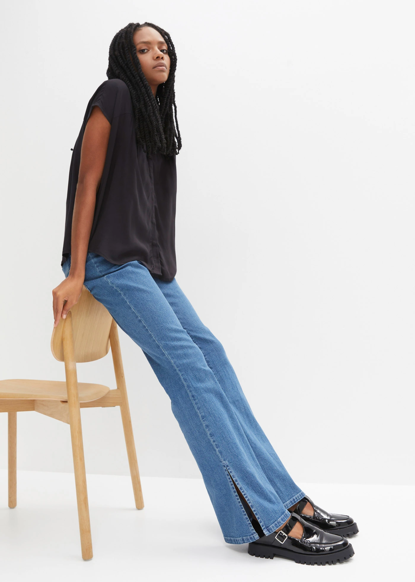 Oversized halenkový top • černá • bonprix obchod