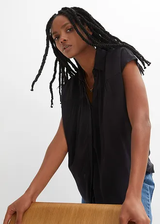 Oversized halenkový top, barva: černá