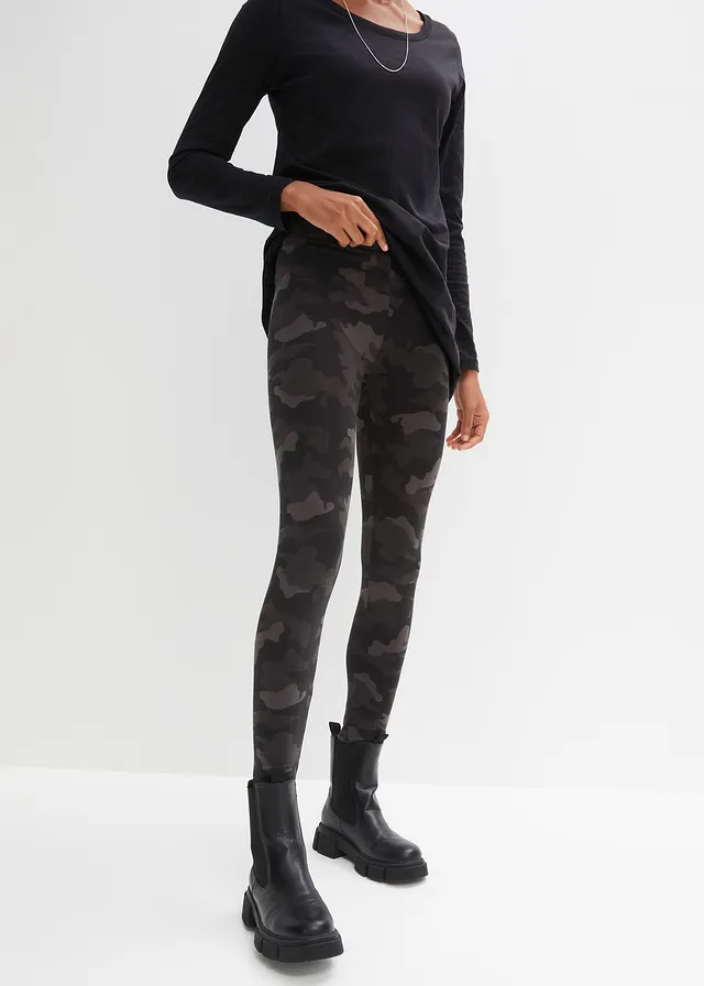 Lot de 2 leggings, Couleur: noir camouflage + noir