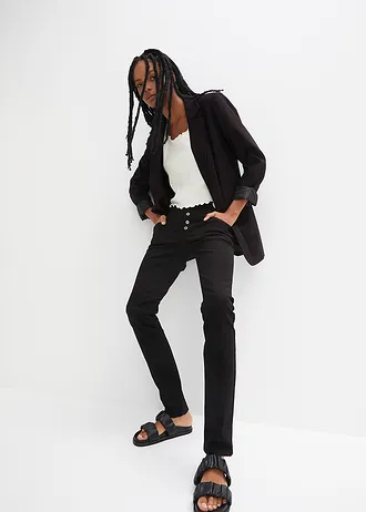 Strečové keprové kalhoty, barva: černá