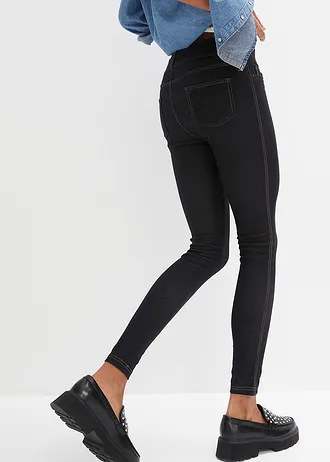 Farmer hatású legging, szín: fekete kőmosott