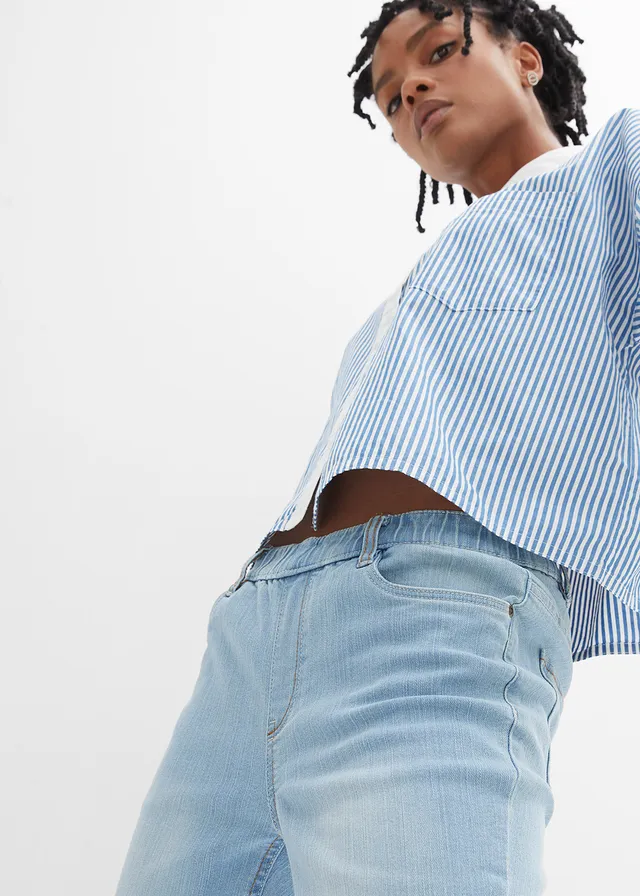 Skinny jegging mid waist met comfortband • middelblauw denim • product-page.page-title-suffix