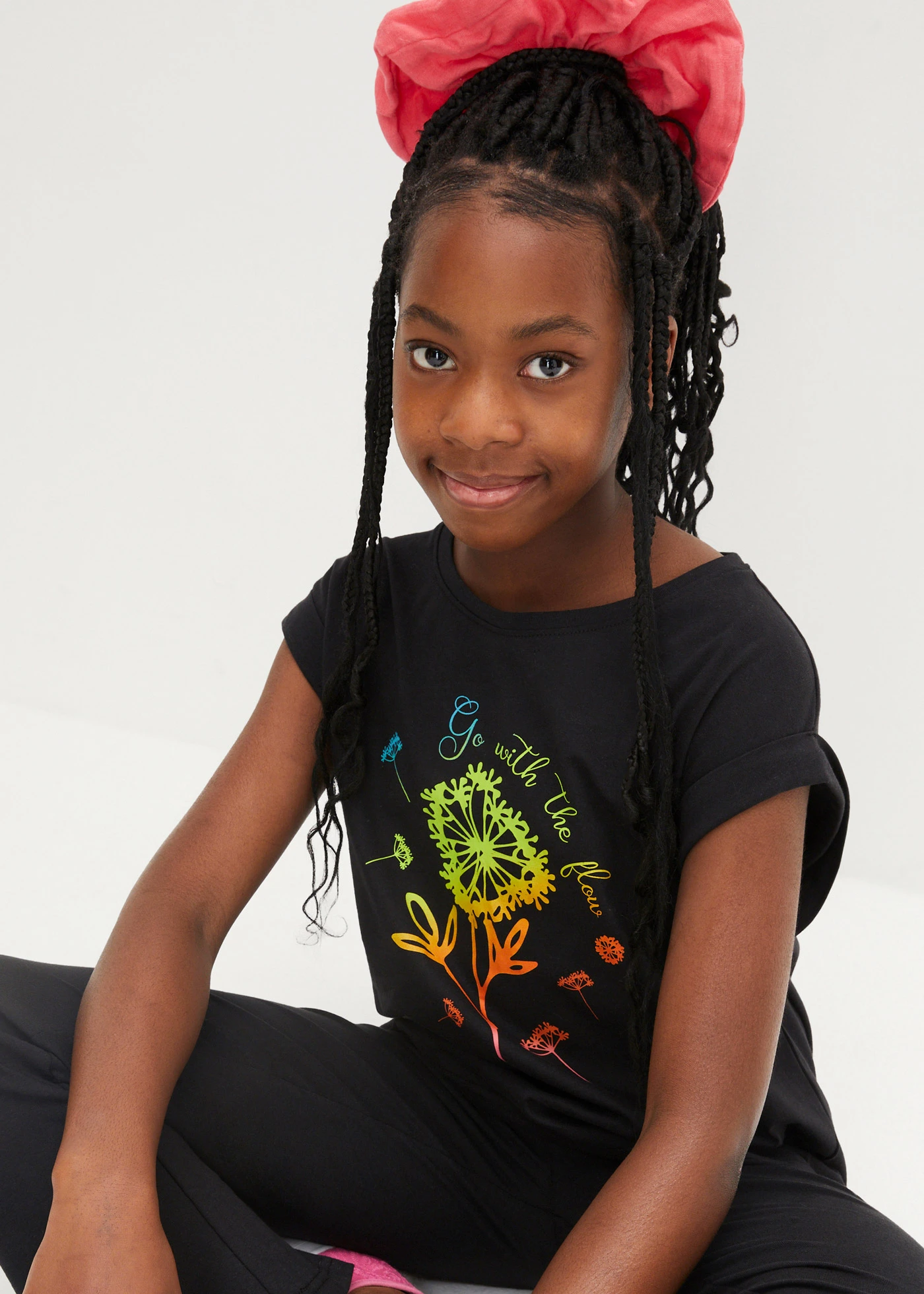 Dívčí triko a legíny Falred s organickou bavlnou (2dílná souprava) • černá • bonprix obchod