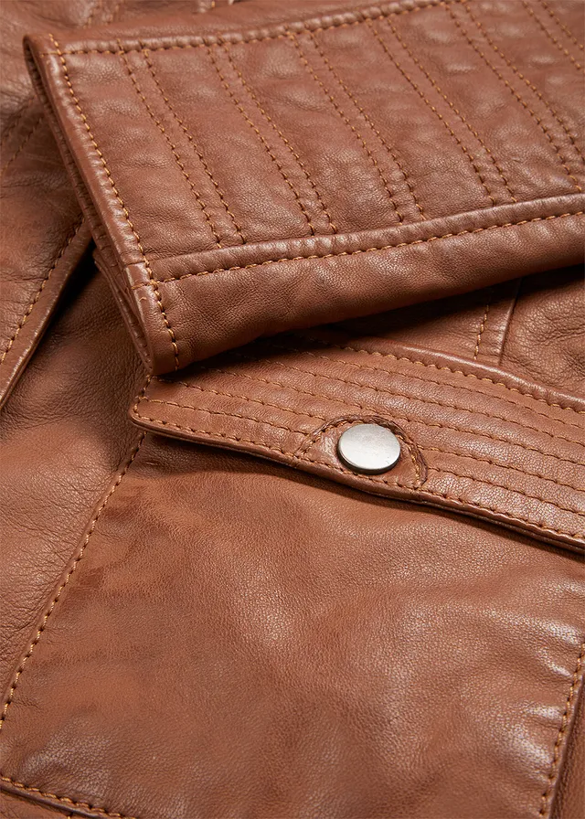 Veste en cuir nappa d’agneau • cognac • product-page.page-title-suffix