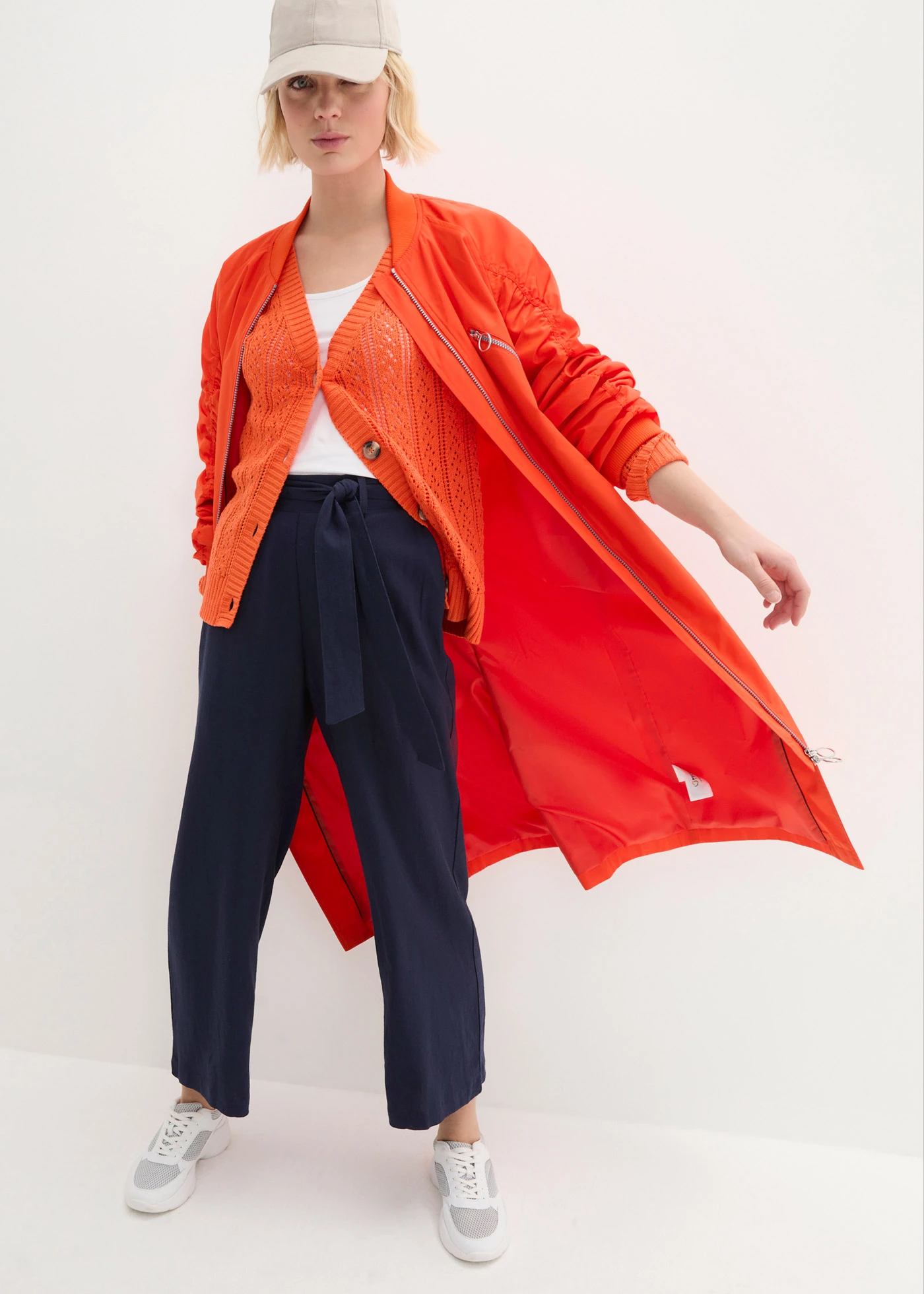 Culotte in een lichte linnenmix • donkerblauw • bonprix online shop