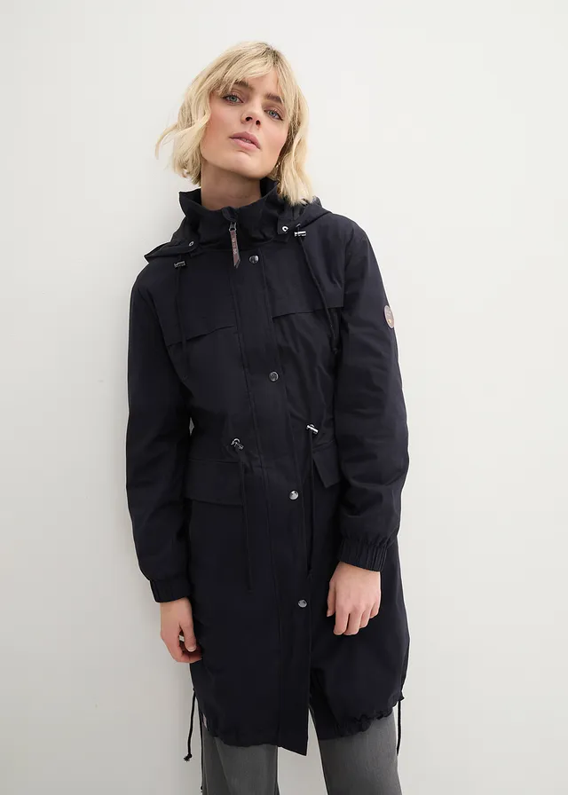 Parka-trench avec grandes poches, Couleur: noir