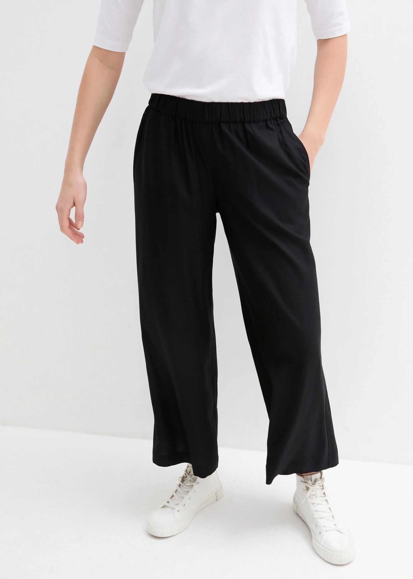 Wijde culotte van soepele viscose • zwart • bonprix online shop
