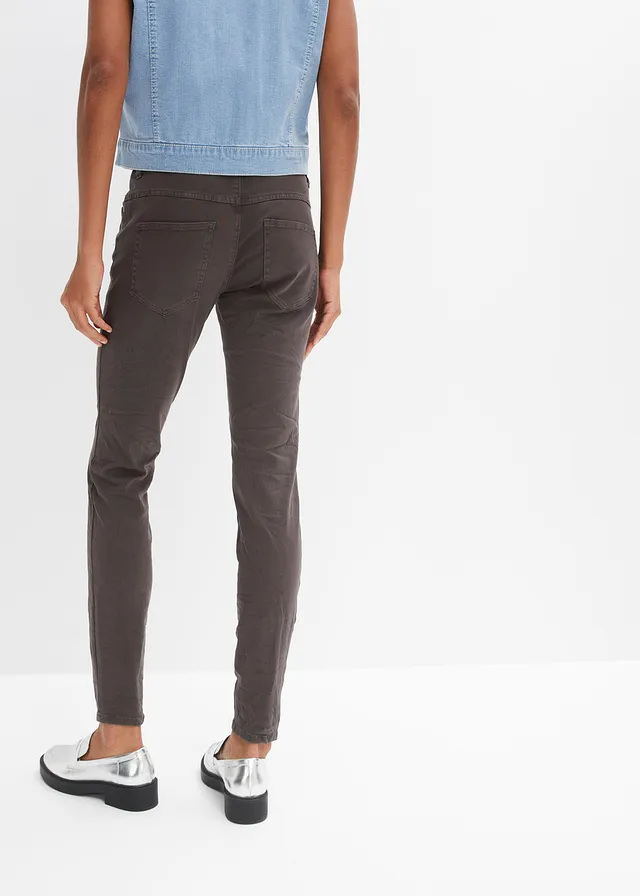 Pantalon en twill de coton extensible, Couleur: anthracite usé