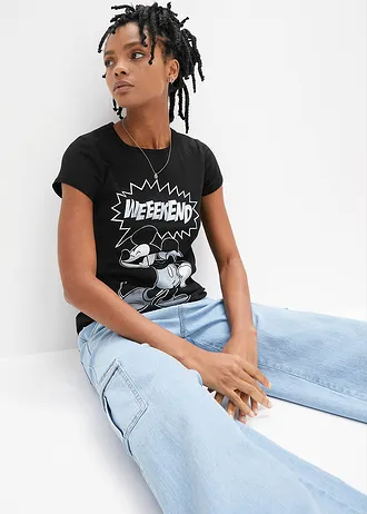 Triko s Mickey Mouse potiskem, barva: černá s potiskem