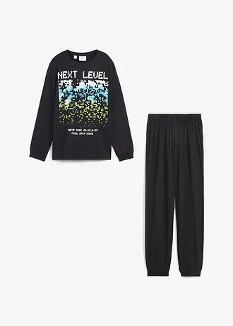 Pyjama 100% coton (ens. 2 pces) • noir imprimé • Boutique bonprix