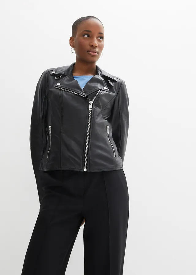Veste biker en cuir nappa d’agneau • noir • product-page.page-title-suffix
