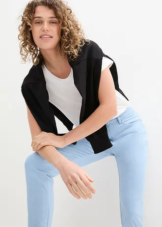 Zkrácené keprové kalhoty ve vzhledu Used • světle modrá • bonprix obchod