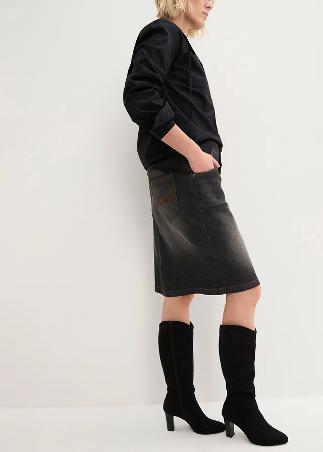 Stretch spijkerrok • zwart denim used • product-page.page-title-suffix