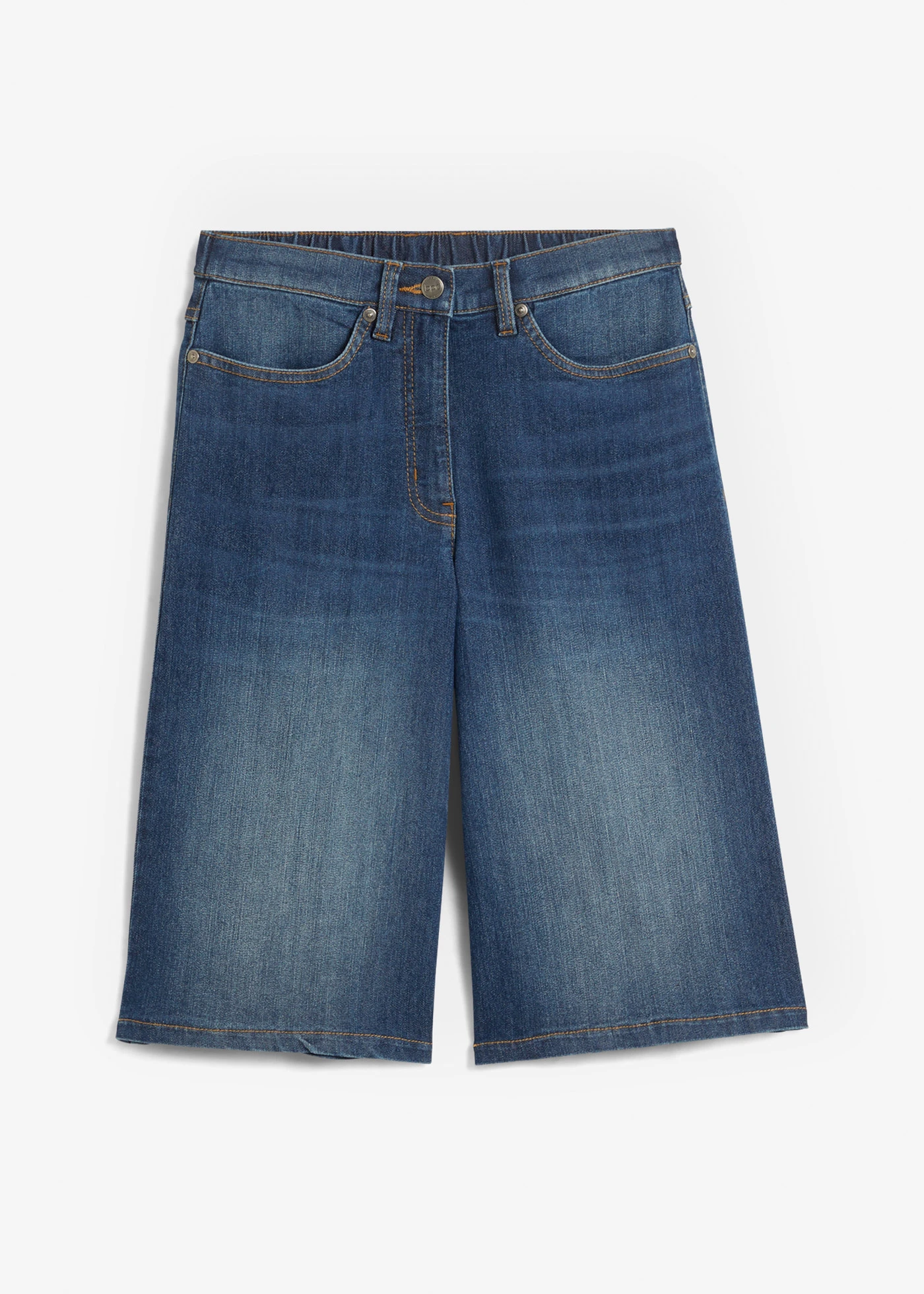 Farmer bermuda, High Waist, kényelmes derékpánttal • éjkék denim • bonprix áruház