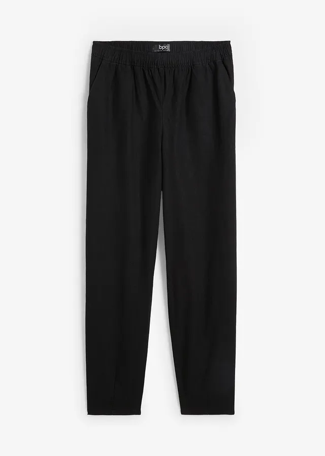 Pantaloni din amestec de in și bumbac, High Waist
