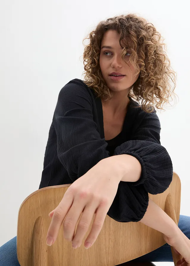 Bolero van mousseline • zwart • product-page.page-title-suffix