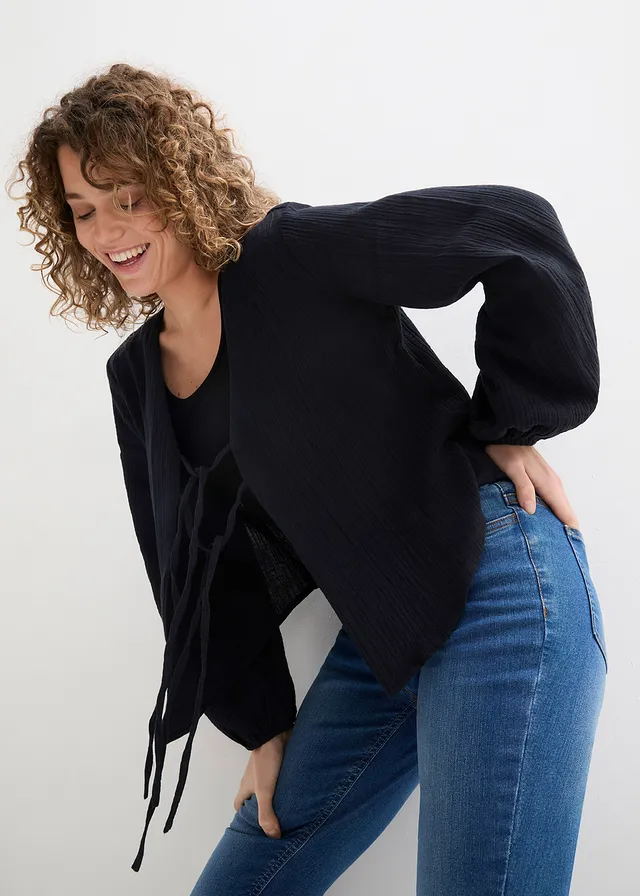 Bolero van mousseline • zwart • product-page.page-title-suffix