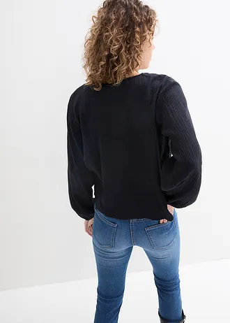 Boléro en gaze de coton • noir • Boutique bonprix