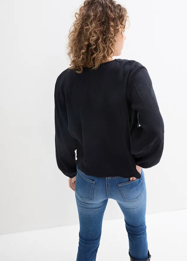 Bolero van mousseline • zwart • product-page.page-title-suffix