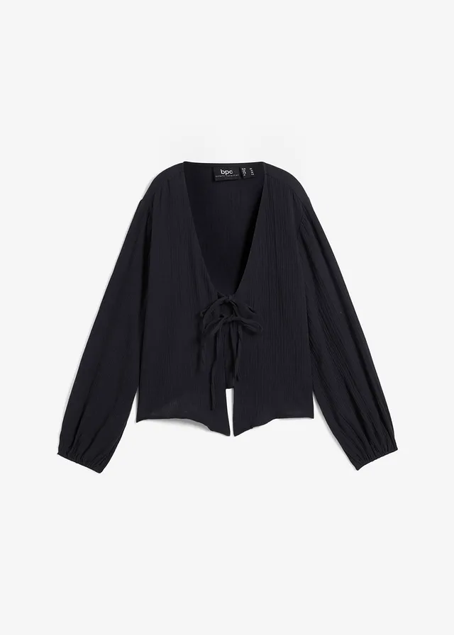 Boléro en gaze de coton • noir • Boutique bonprix