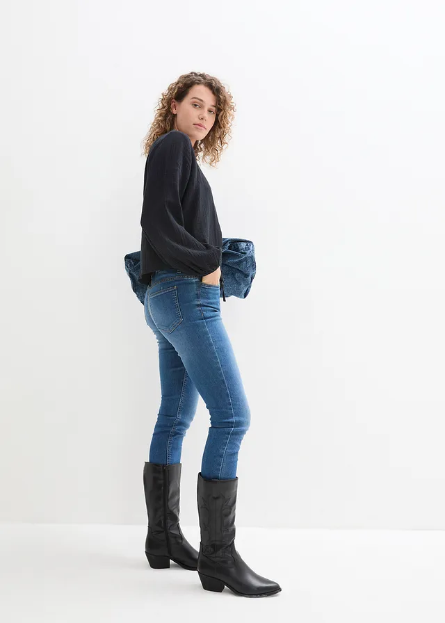 Bolero van mousseline blauw denim