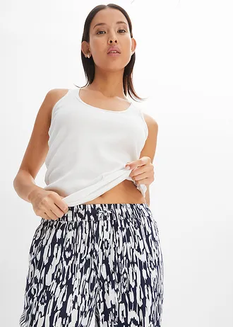 Belebújós nadrág puha viszkózból • sötétkék/gyapjúfehér mintás • bonprix áruház