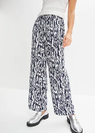 Belebújós nadrág puha viszkózból • sötétkék/gyapjúfehér mintás • bonprix áruház